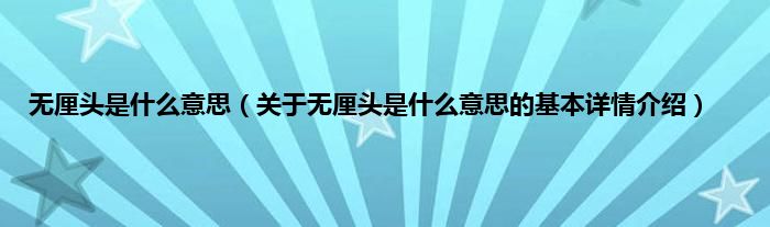 无厘头是什么意思（关于无厘头是什么意思的基本详情介绍）