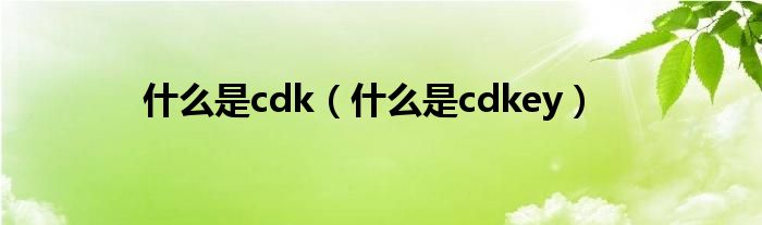 什么是cdk（什么是cdkey）