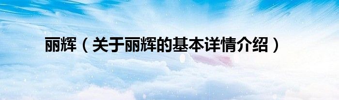 丽辉（关于丽辉的基本详情介绍）