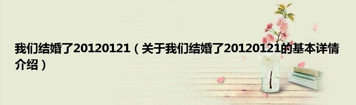 我们结婚了20120121（关于我们结婚了20120121的基本详情介绍）