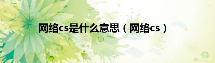网络cs是什么意思（网络cs）