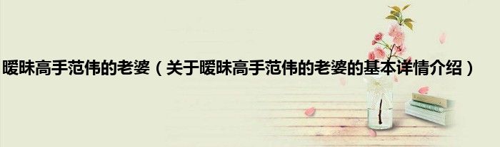 暧昧高手范伟的老婆（关于暧昧高手范伟的老婆的基本详情介绍）