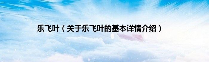 乐飞叶（关于乐飞叶的基本详情介绍）