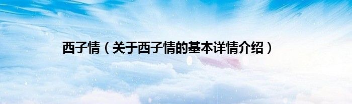 西子情（关于西子情的基本详情介绍）