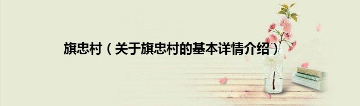 旗忠村（关于旗忠村的基本详情介绍）