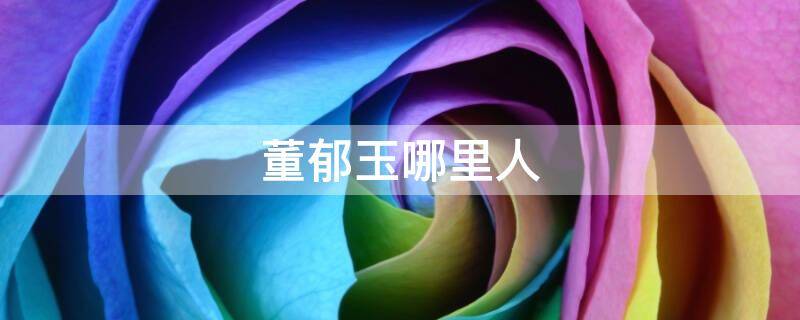董郁玉哪里人