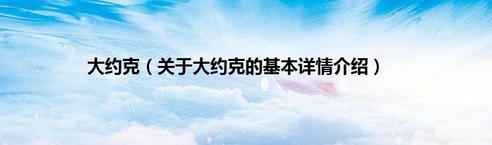 大约克（关于大约克的基本详情介绍）