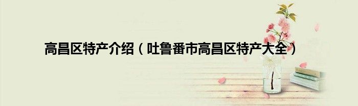 高昌区特产介绍（吐鲁番市高昌区特产大全）