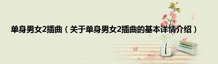 单身男女2插曲（关于单身男女2插曲的基本详情介绍）